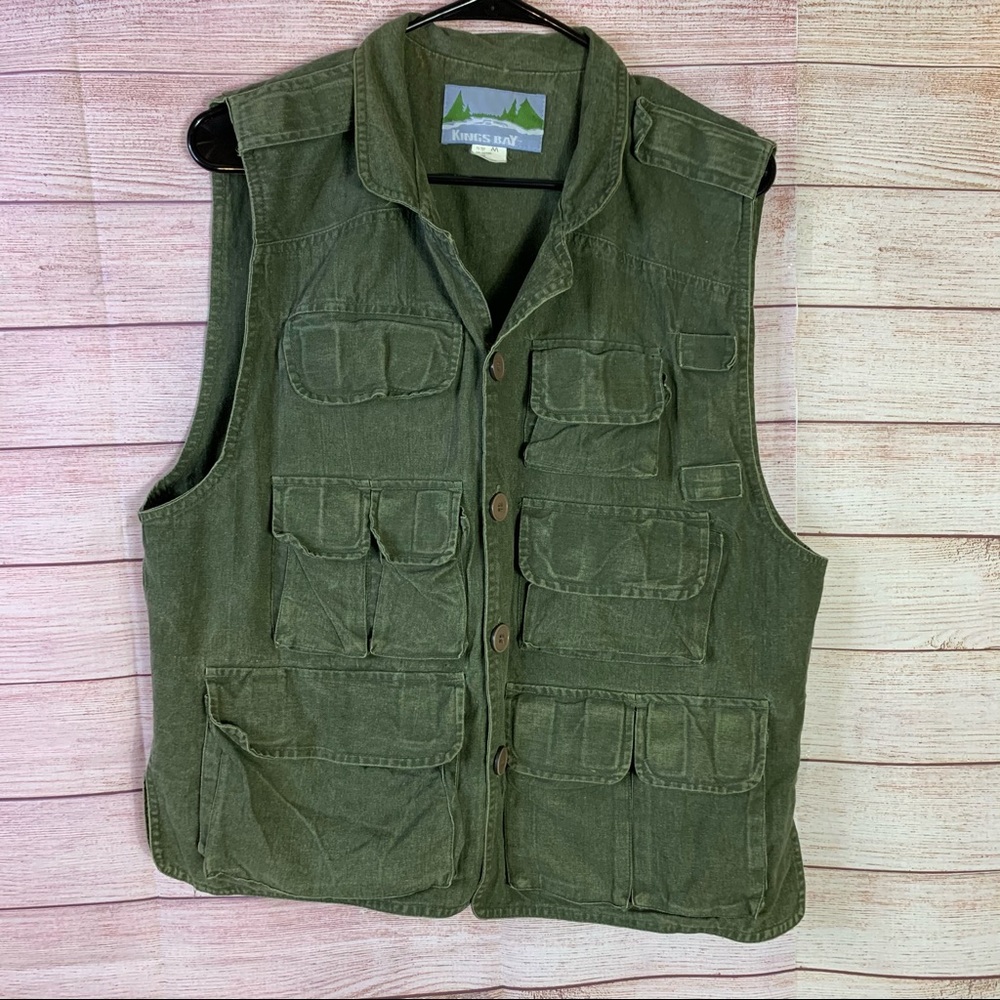 Kings Bay Army Green Cotton Vest Medium